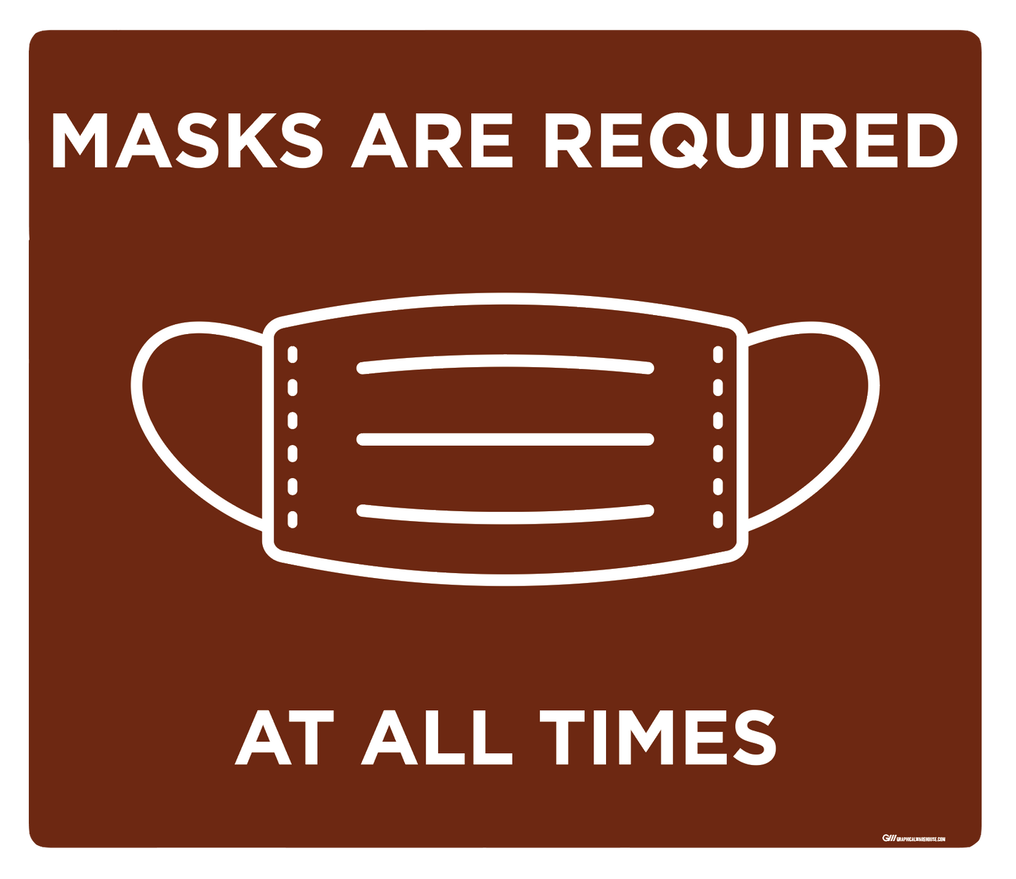 "Mask Required at all Times" Adhesive Durable Vinyl Decal- Various Sizes/Colors Available
