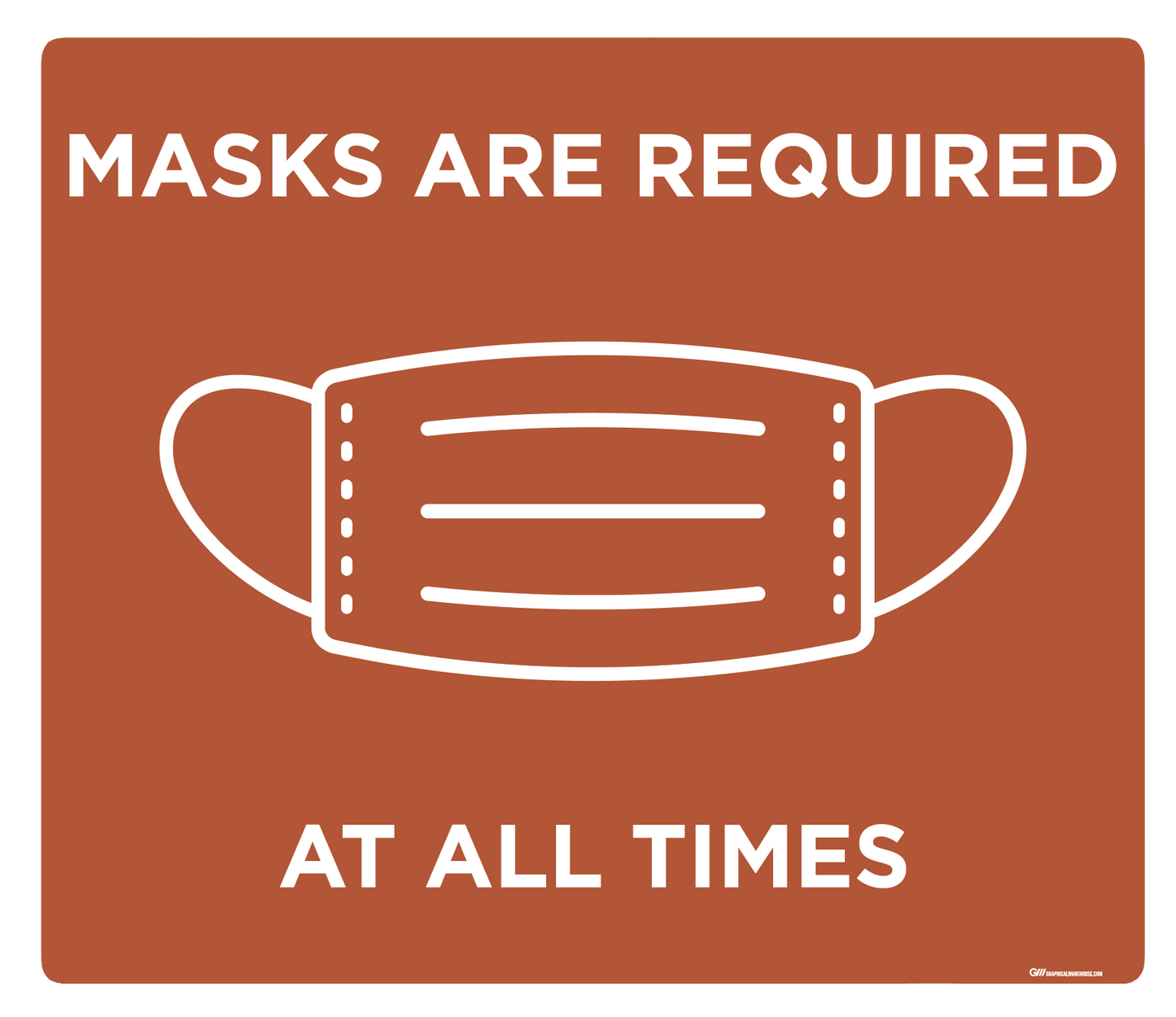 "Mask Required at all Times" Adhesive Durable Vinyl Decal- Various Sizes/Colors Available