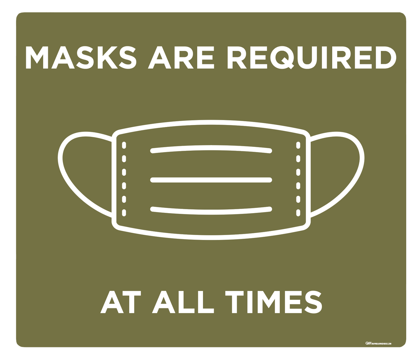 "Mask Required at all Times" Adhesive Durable Vinyl Decal- Various Sizes/Colors Available