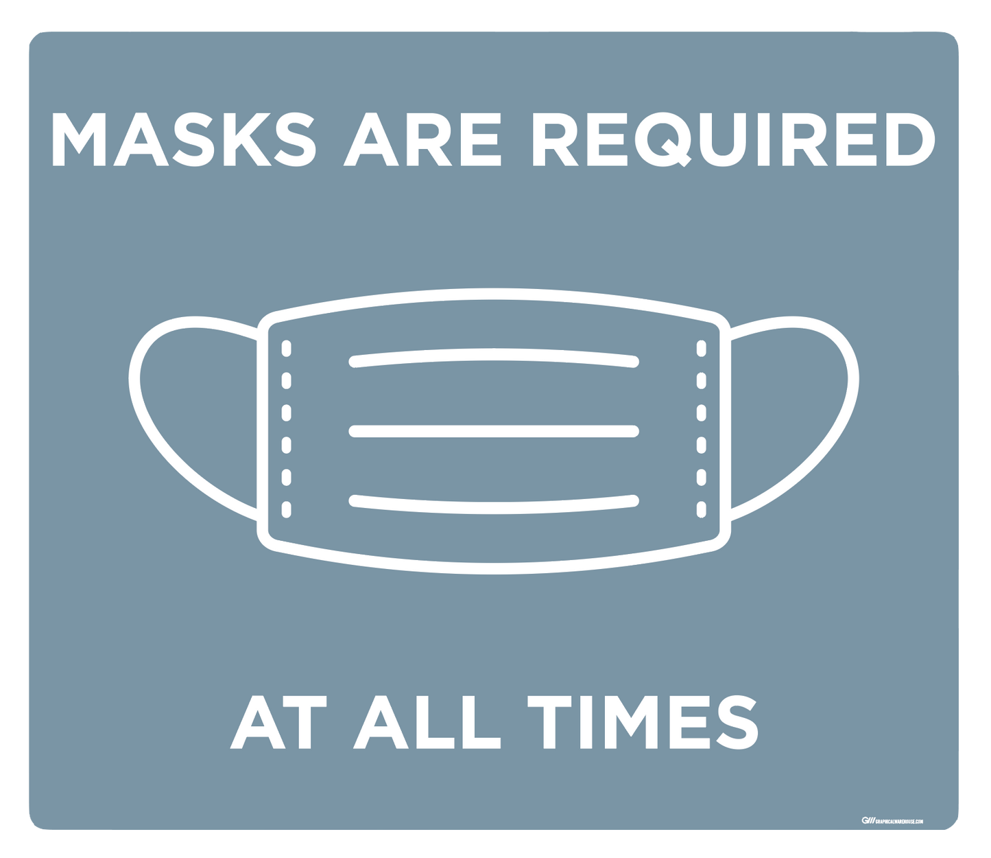 "Mask Required at all Times" Adhesive Durable Vinyl Decal- Various Sizes/Colors Available