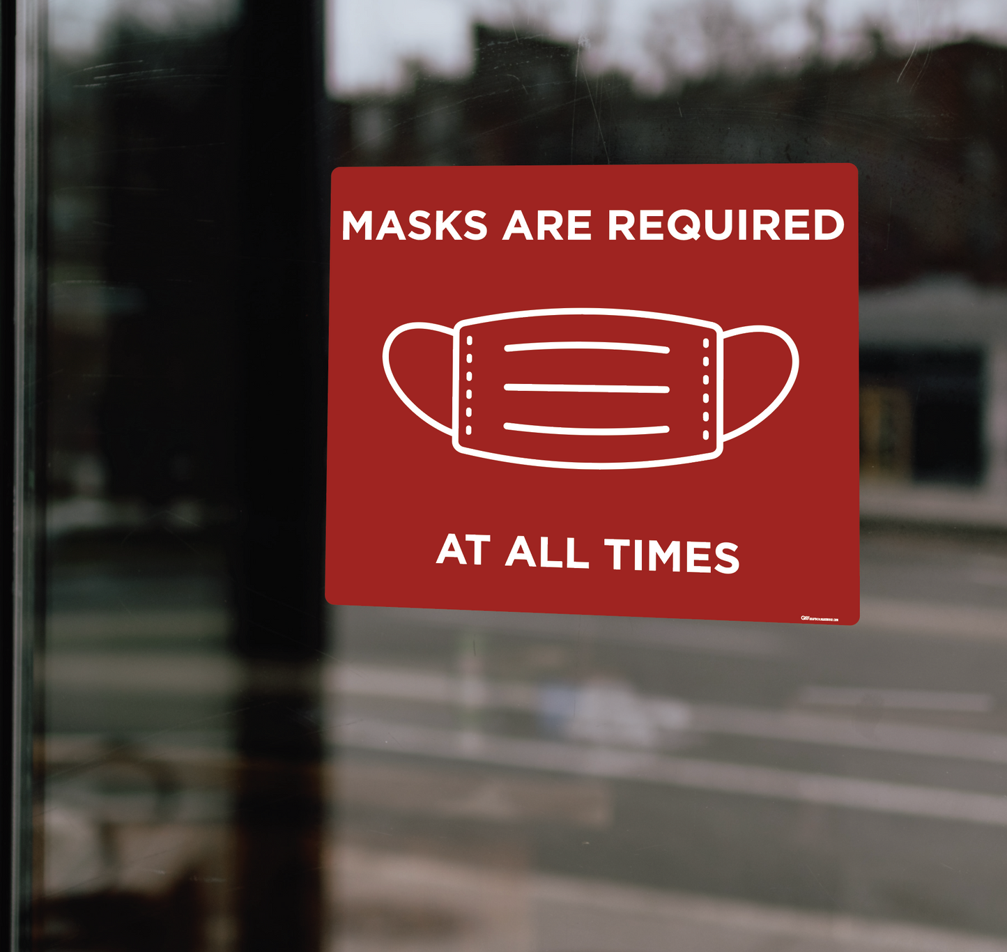 "Mask Required at all Times" Adhesive Durable Vinyl Decal- Various Sizes/Colors Available