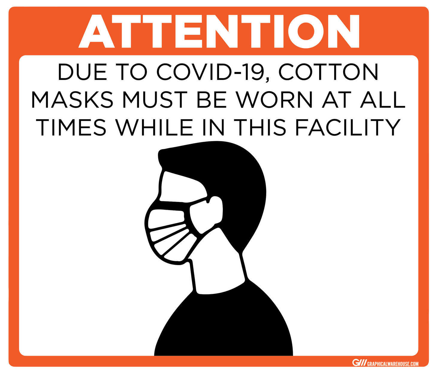 "Masks Must Be Worn At All Times in Facility" Adhesive Durable Vinyl Decal- Various Sizes/Colors Available