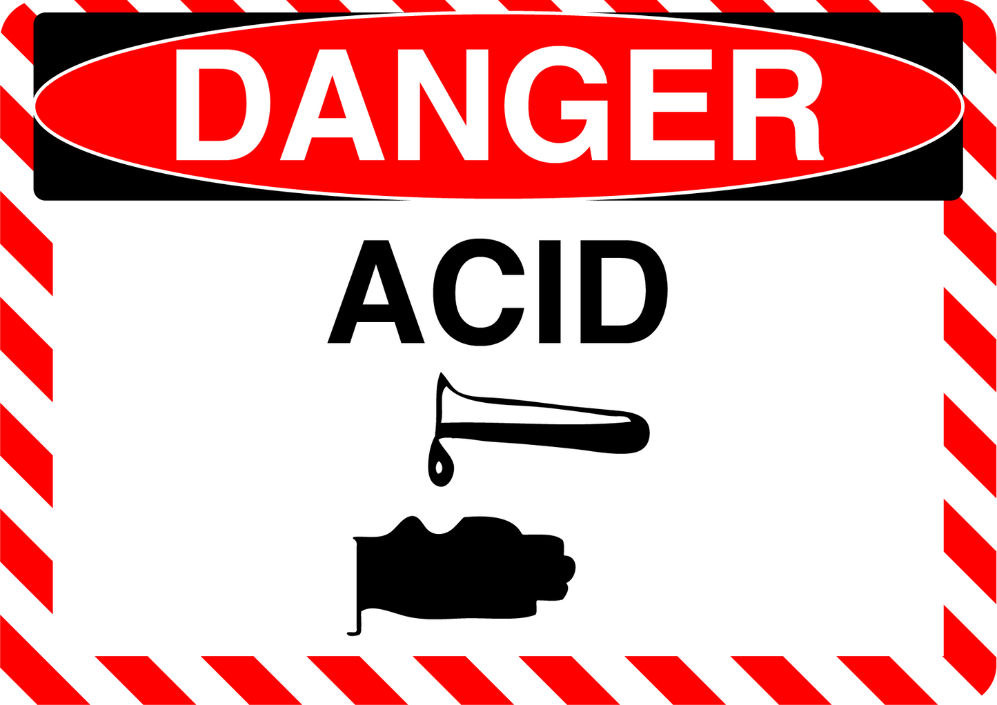 Danger "Acid" Durable Matte Laminated Vinyl Floor Sign- Various Sizes Available