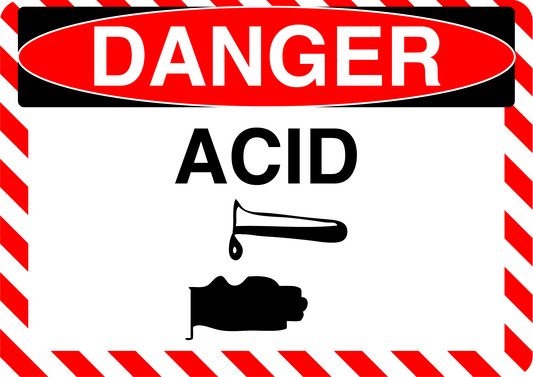 Danger "Acid" Durable Matte Laminated Vinyl Floor Sign- Various Sizes Available
