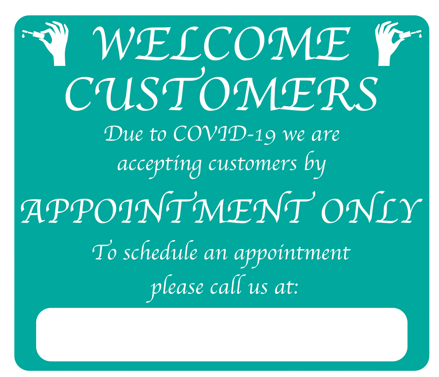 Nail Salon “By Appointment Only” Adhesive Durable Vinyl Decal- Various Colors Available- 14x12”