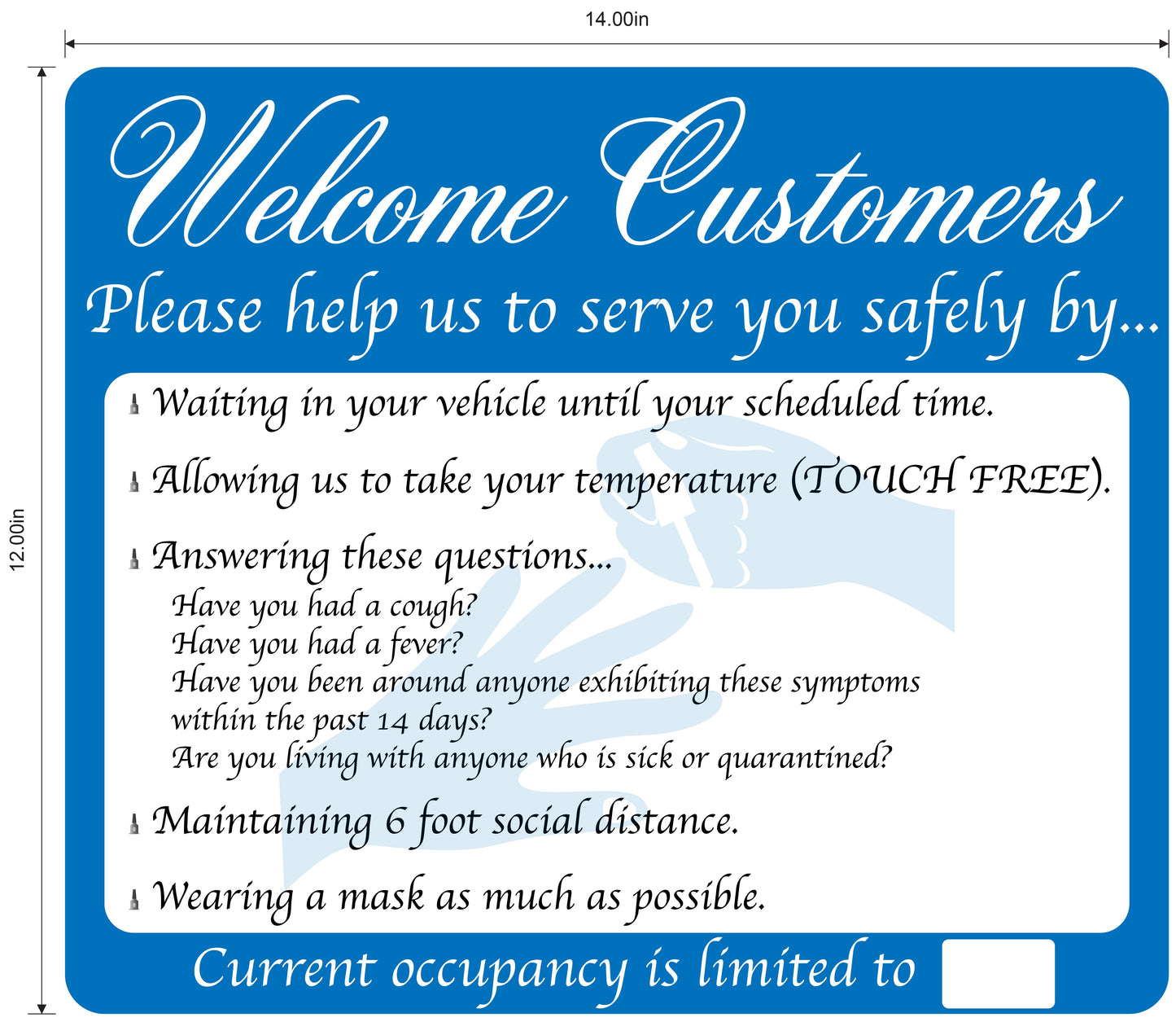 Nail Salon, Coronavirus Guidelines- Adhesive Durable Vinyl Decal- Various Colors Available- 14x12”