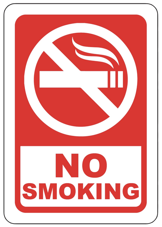 "No Smoking" Reflective Polystyrene Sign