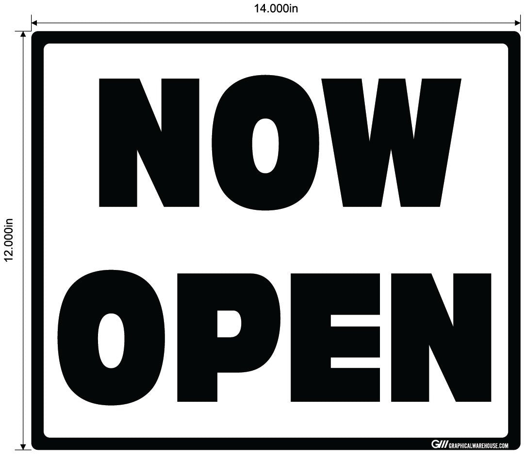 "Now Open" Adhesive Durable Vinyl Decal- Various Sizes/Colors Available