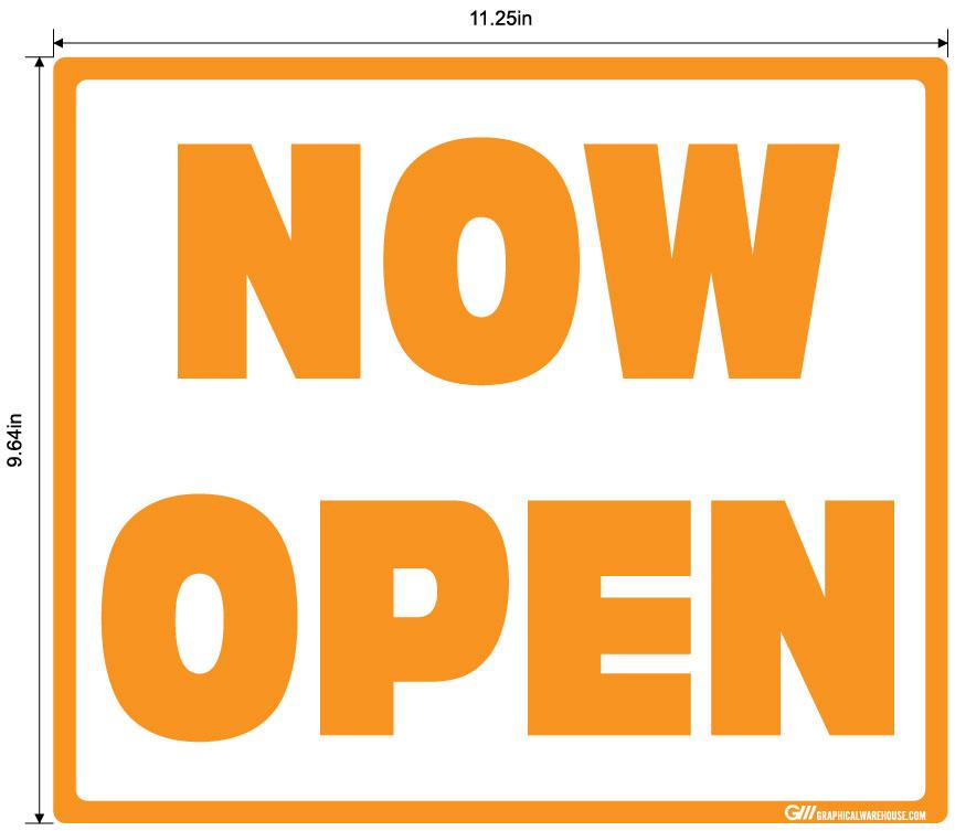 "Now Open" Adhesive Durable Vinyl Decal- Various Sizes/Colors Available