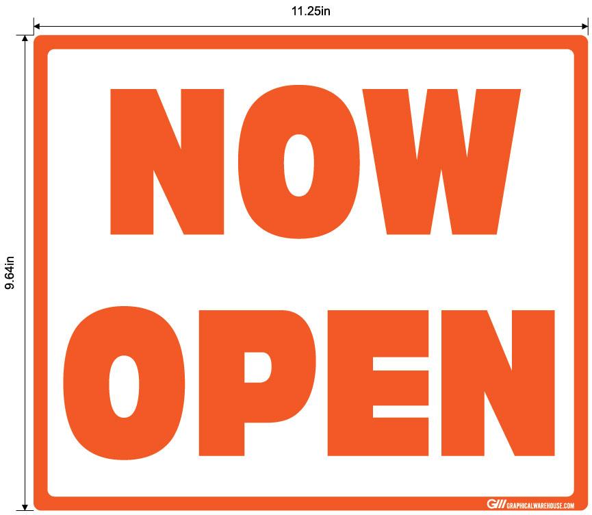 "Now Open" Adhesive Durable Vinyl Decal- Various Sizes/Colors Available