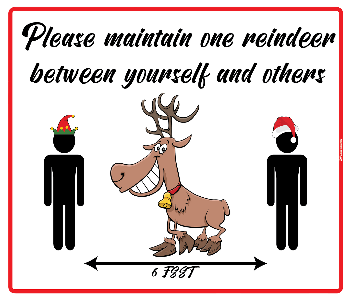 "One Reindeer Apart" Adhesive Durable Vinyl Decal- Various Sizes Available