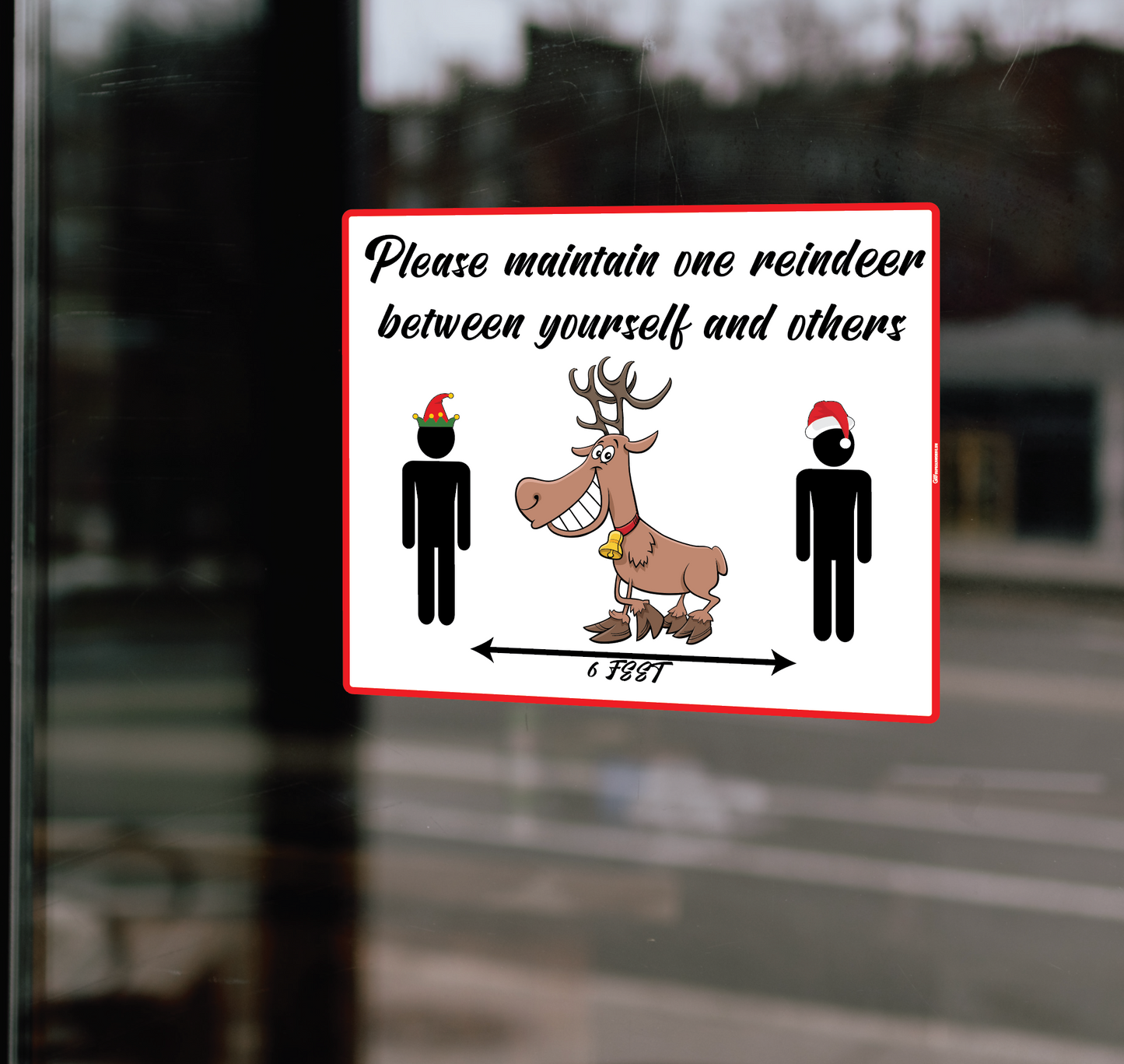 "One Reindeer Apart" Adhesive Durable Vinyl Decal- Various Sizes Available