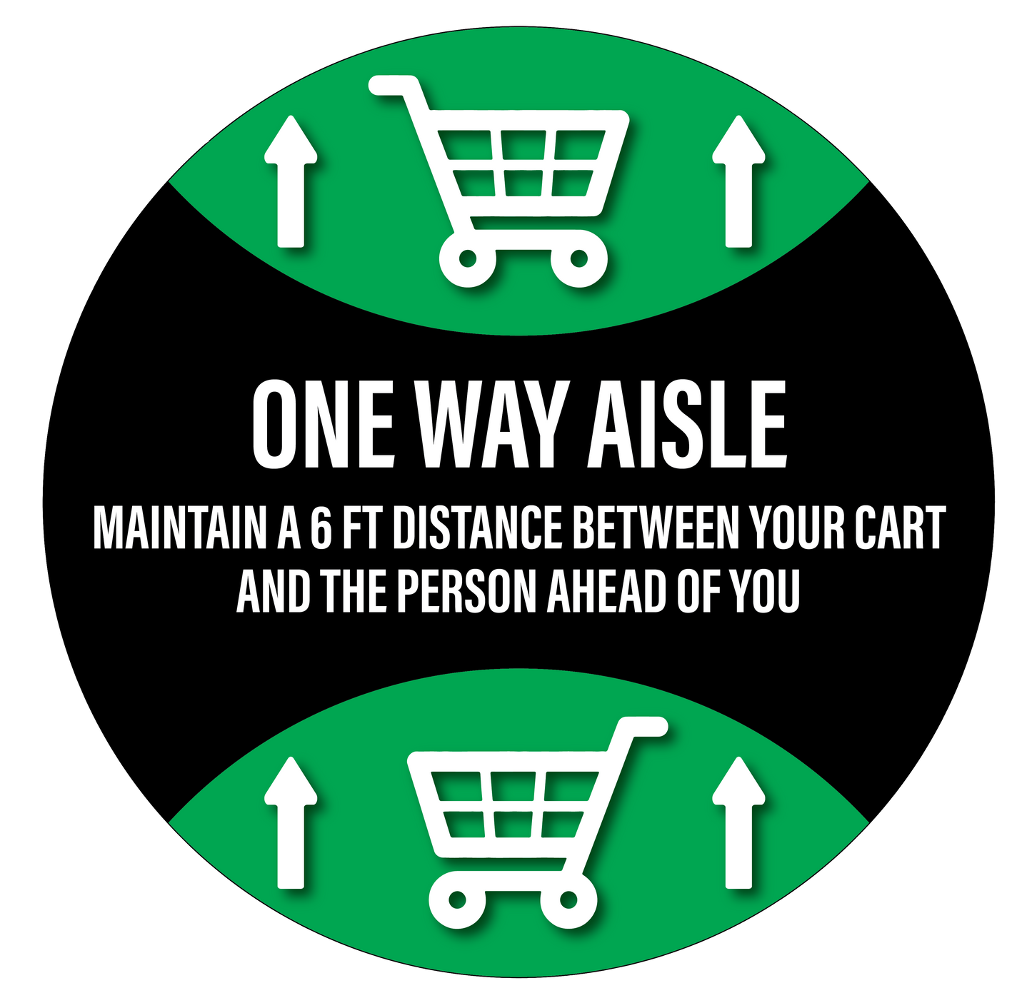 "One Way Aisle" Durable Matte Laminated Vinyl Floor Sign- 17"
