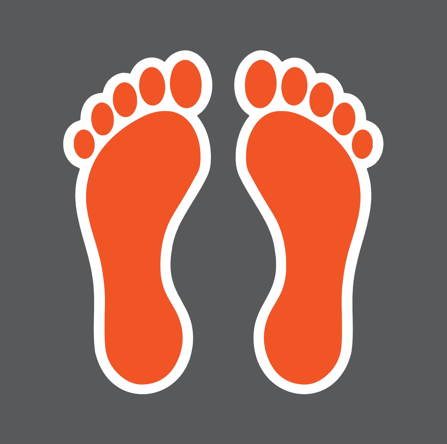 5S Bare Footprints- Durable Matte Laminated Vinyl Floor Markers- Various Sizes Available