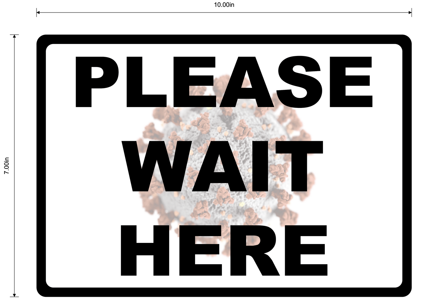 "Please Wait Here" Social Distancing, Durable Matte Laminated Vinyl Floor Sign- 10x7”