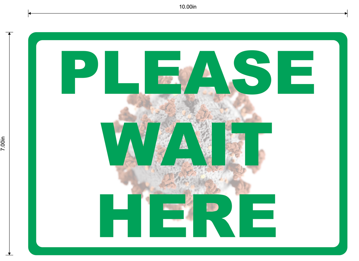 "Please Wait Here" Social Distancing, Durable Matte Laminated Vinyl Floor Sign- 10x7”