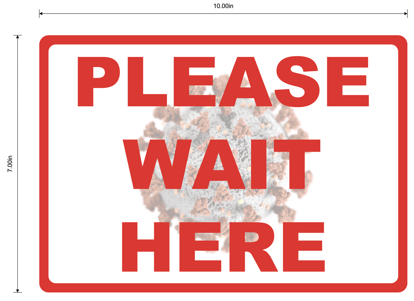 "Please Wait Here" Social Distancing, Durable Matte Laminated Vinyl Floor Sign- 10x7”