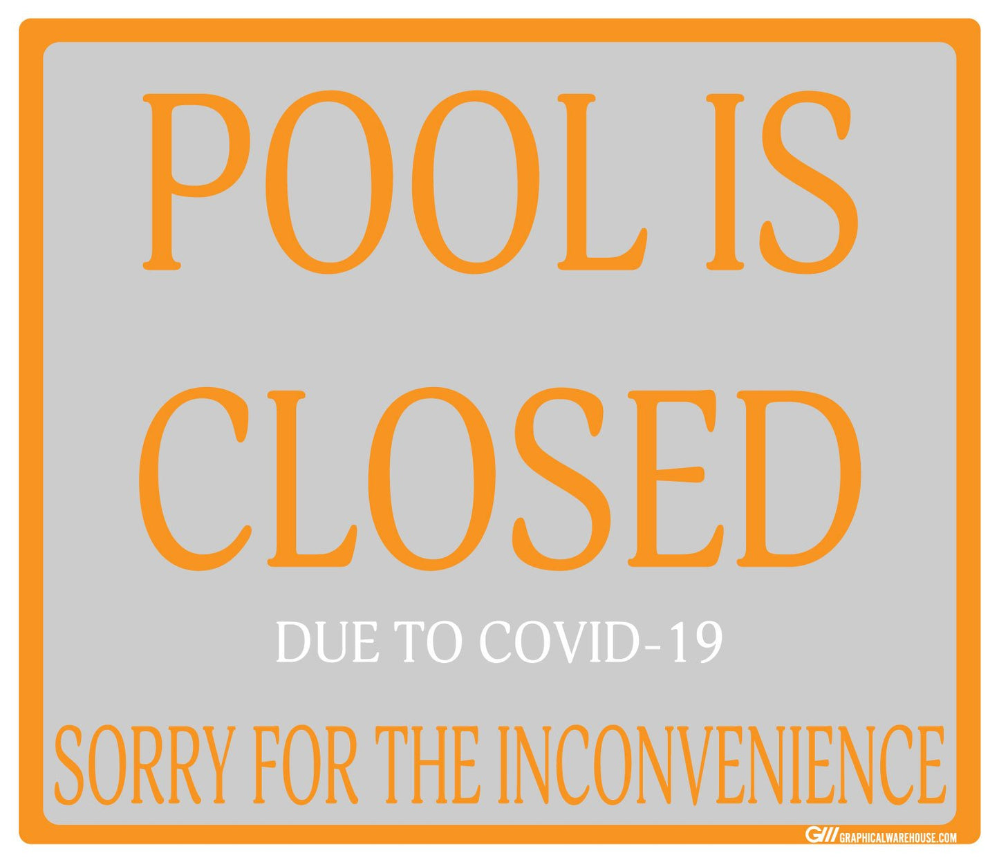 "Pool Is Closed Due To COVID-19" Adhesive Durable Vinyl Decal- Various Sizes/Colors Available