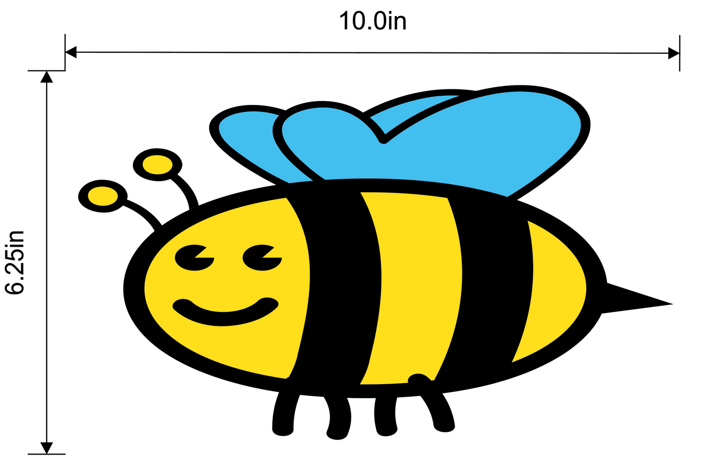 Preschool Social Distancing Floor Place Marker, Bee- Durable Matte Laminated Vinyl Floor Sign, Pack of 10- Various Sizes Available