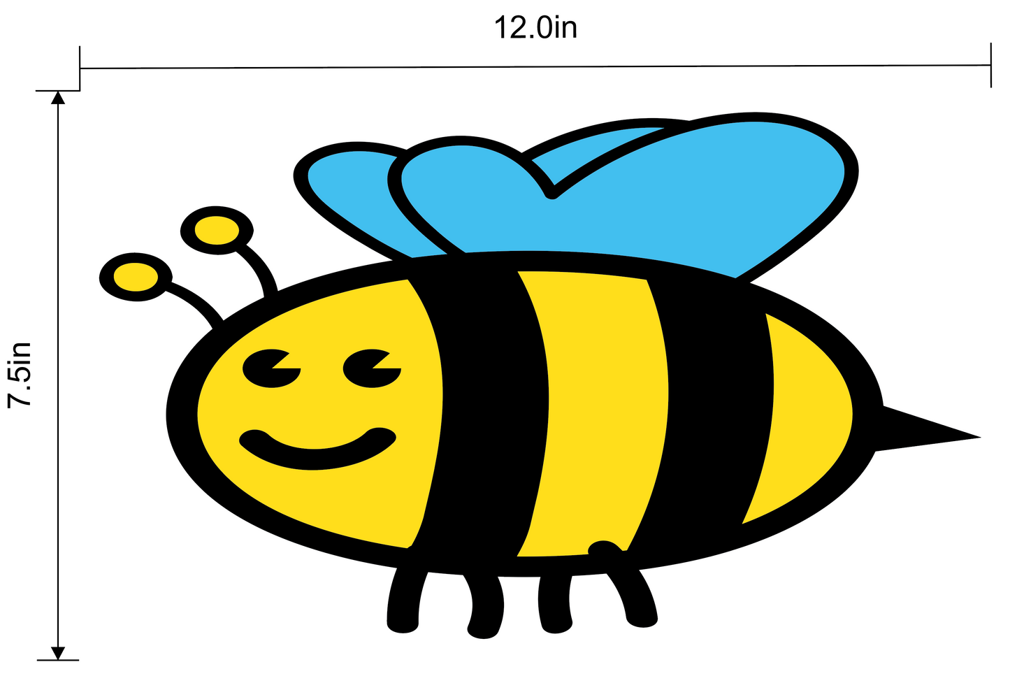 Preschool Social Distancing Floor Place Marker, Bee- Durable Matte Laminated Vinyl Floor Sign, Pack of 10- Various Sizes Available