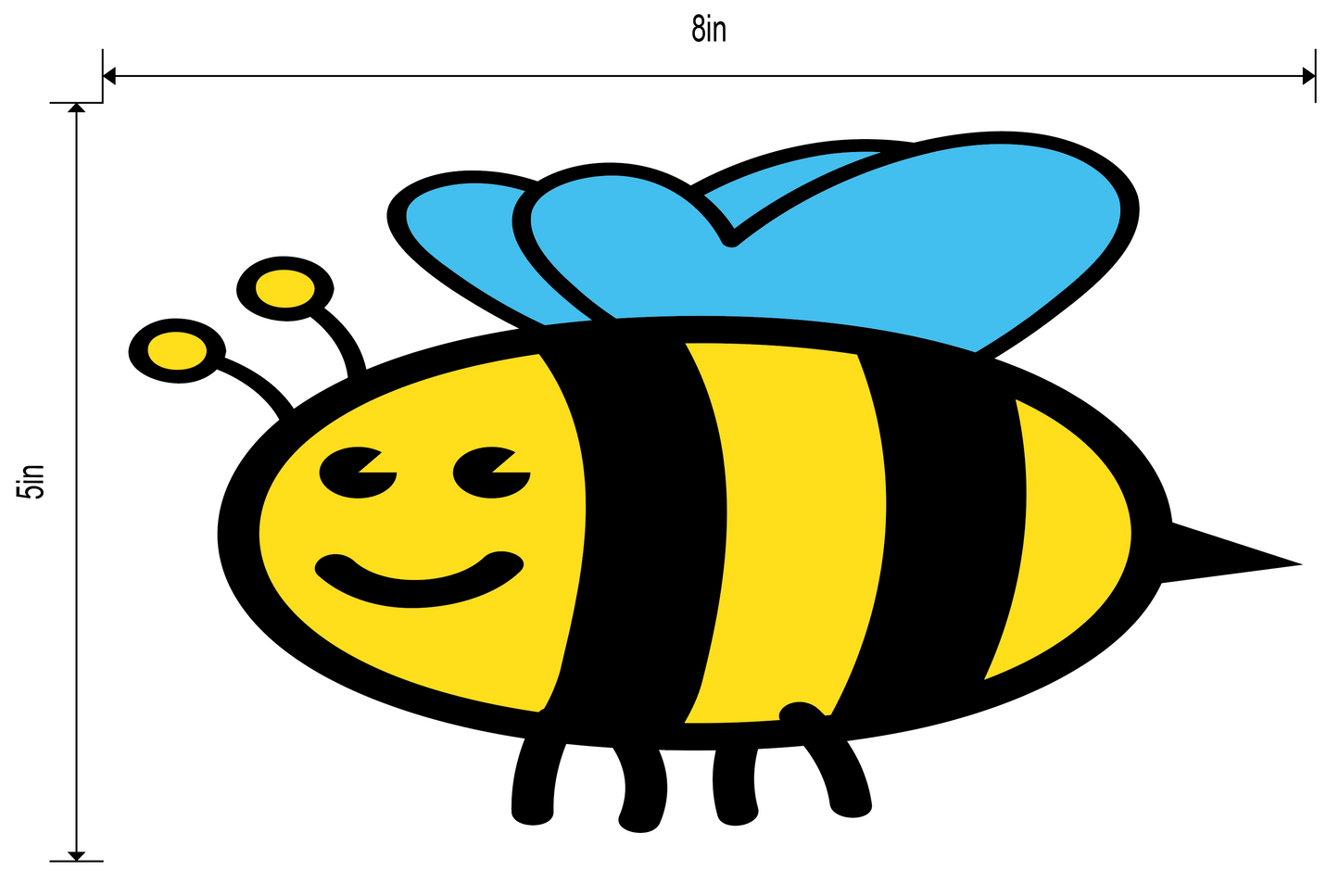 Preschool Social Distancing Floor Place Marker, Bee- Durable Matte Laminated Vinyl Floor Sign, Pack of 10- Various Sizes Available