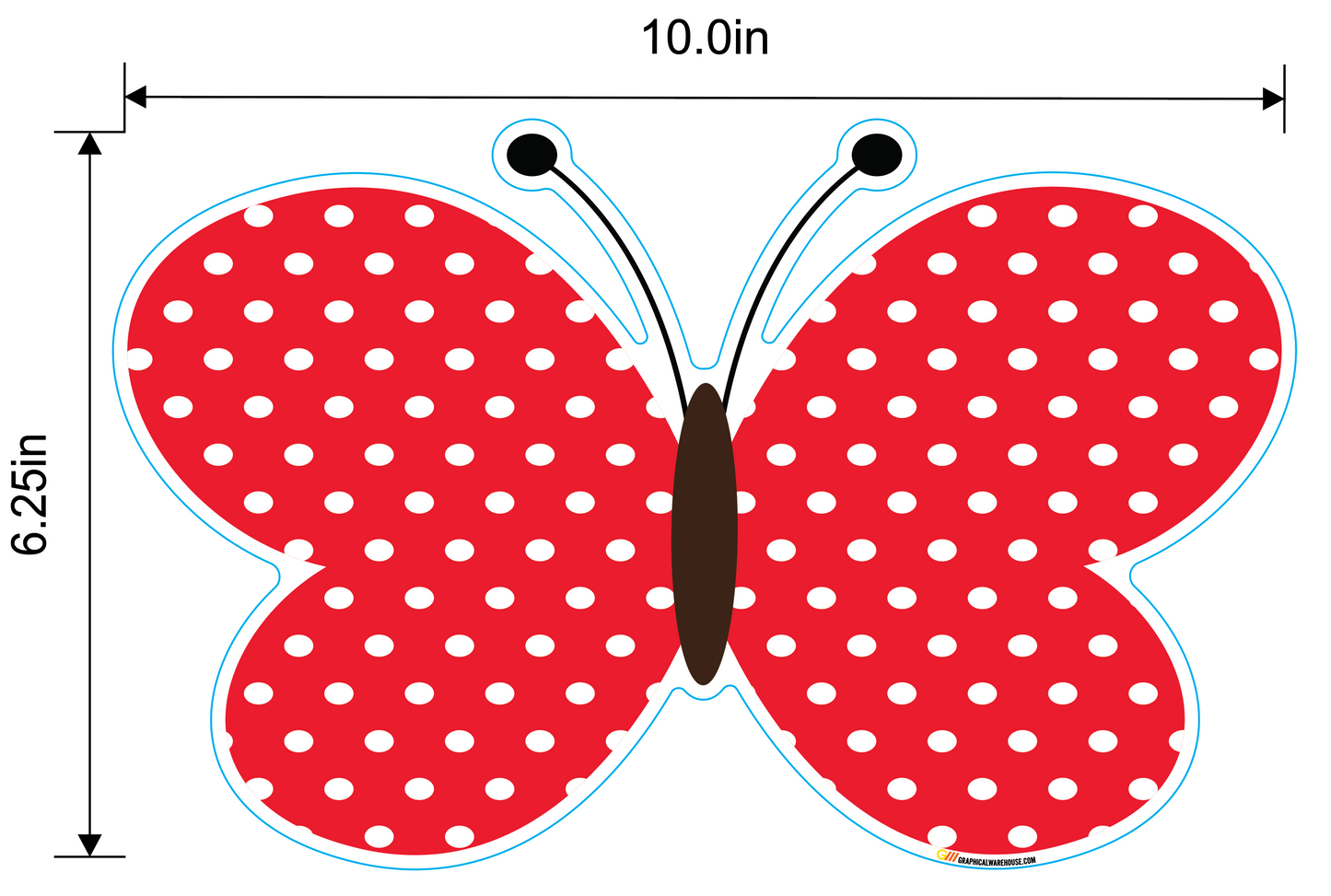 Preschool Social Distancing Floor Place Marker, Butterfly- Durable Matte Laminated Vinyl Floor Sign, Pack of 10- Various Sizes Available