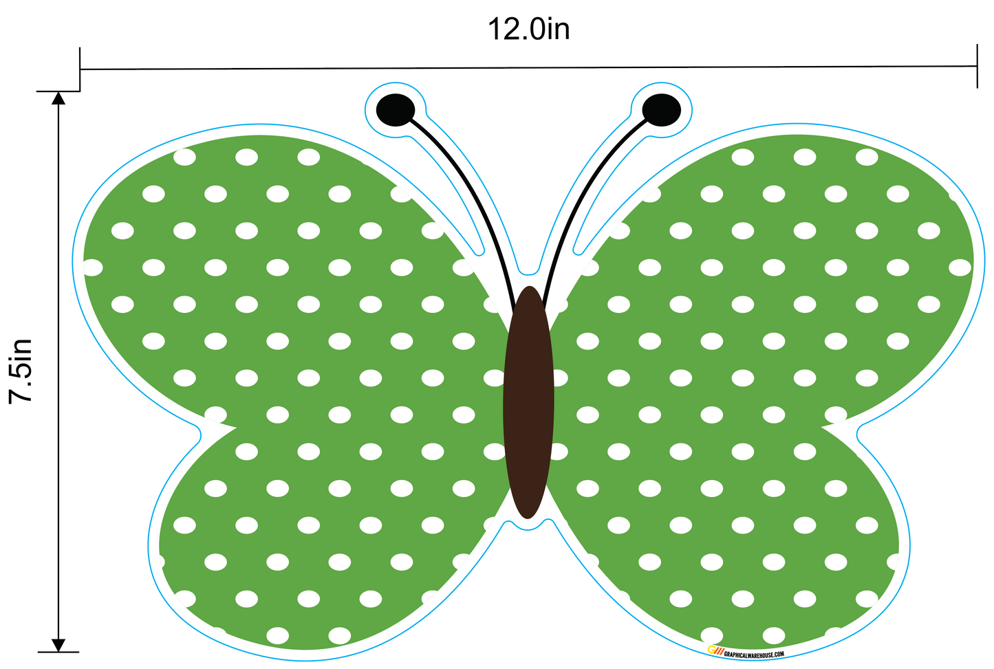 Preschool Social Distancing Floor Place Marker, Butterfly- Durable Matte Laminated Vinyl Floor Sign, Pack of 10- Various Sizes Available