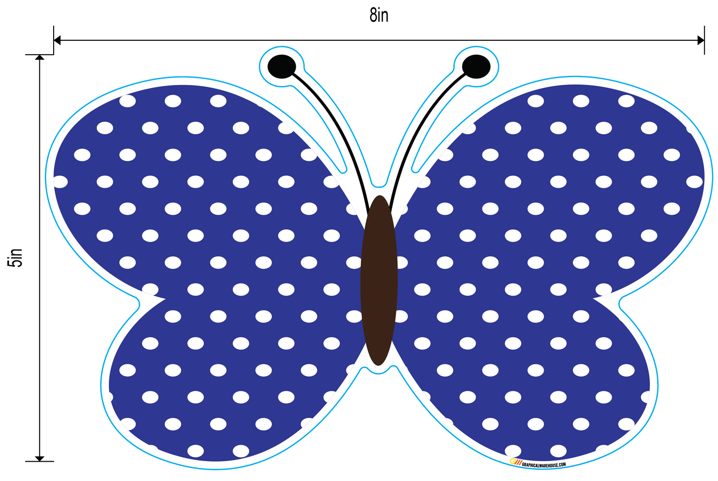 Preschool Social Distancing Floor Place Marker, Butterfly- Durable Matte Laminated Vinyl Floor Sign, Pack of 10- Various Sizes Available