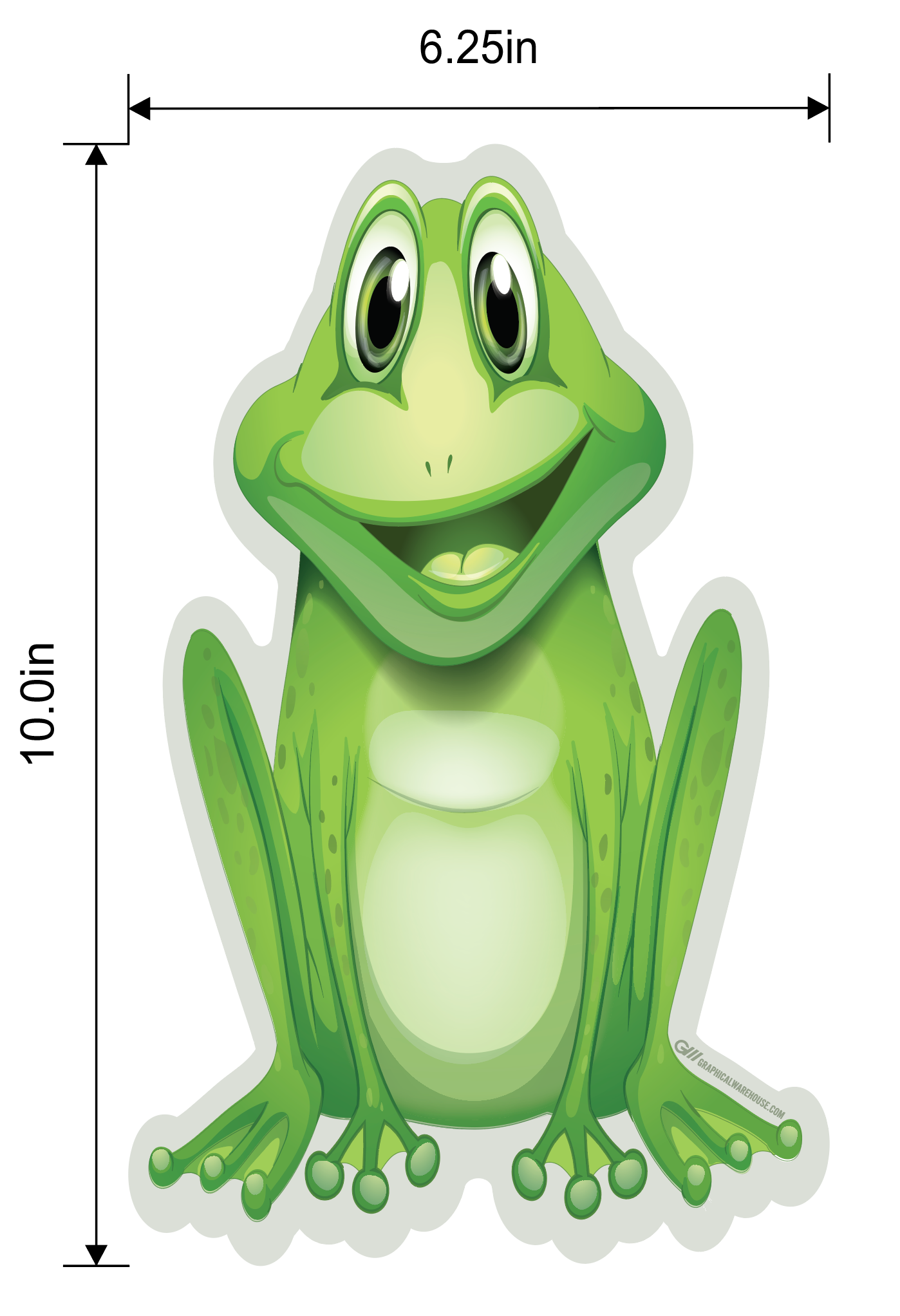Preschool Social Distancing Floor Place Marker, Frog- Durable Matte Laminated Vinyl Floor Sign, Pack of 10- Various Sizes Available
