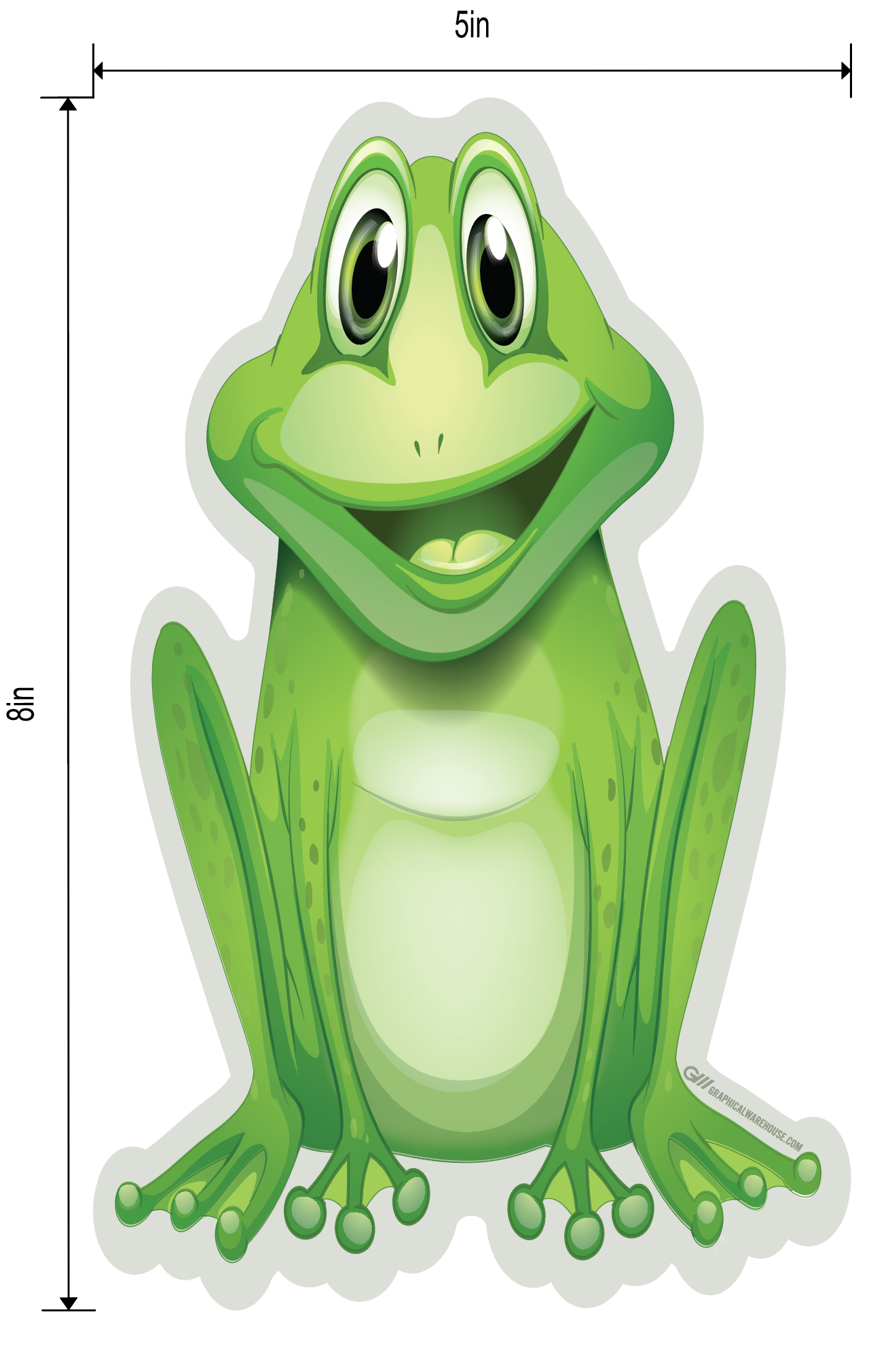 Preschool Social Distancing Floor Place Marker, Frog- Durable Matte Laminated Vinyl Floor Sign, Pack of 10- Various Sizes Available