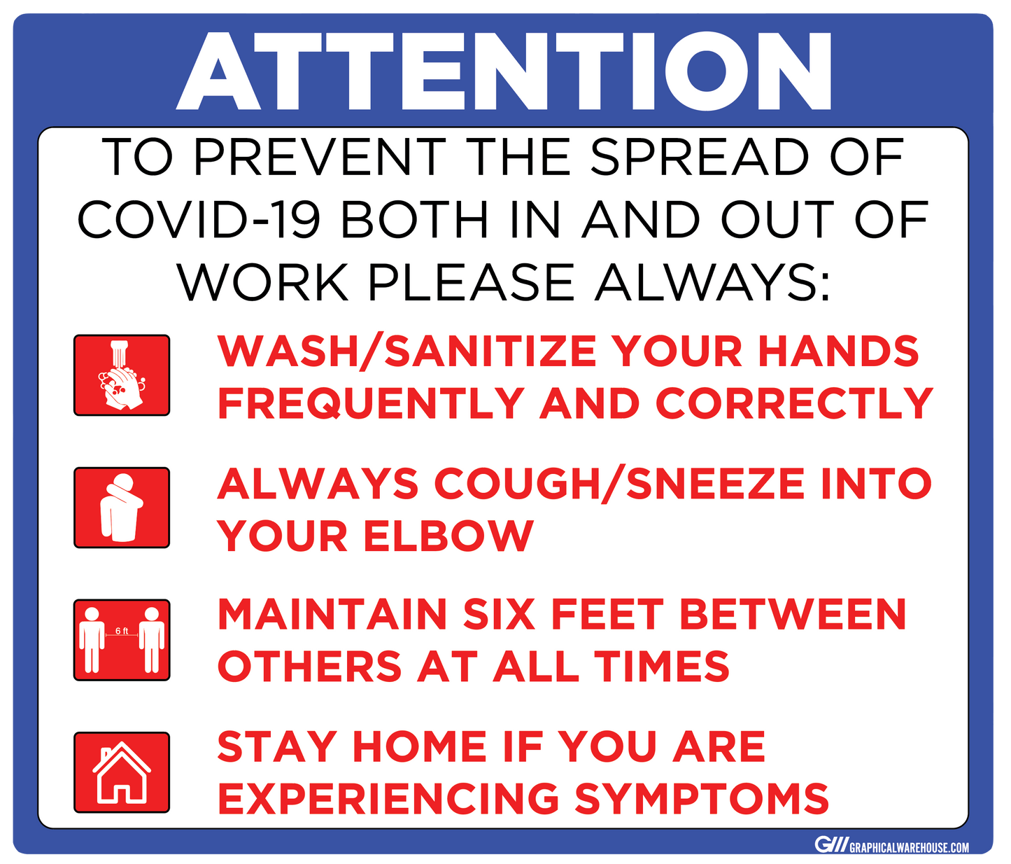 "Prevent the Spread" Adhesive Durable Vinyl Decal- Various Sizes/Colors Available