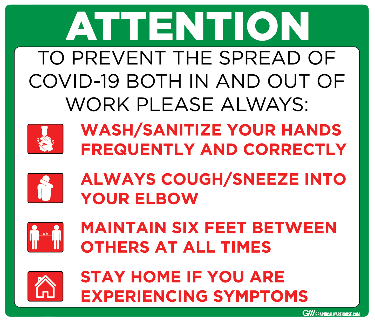"Prevent the Spread" Adhesive Durable Vinyl Decal- Various Sizes/Colors Available