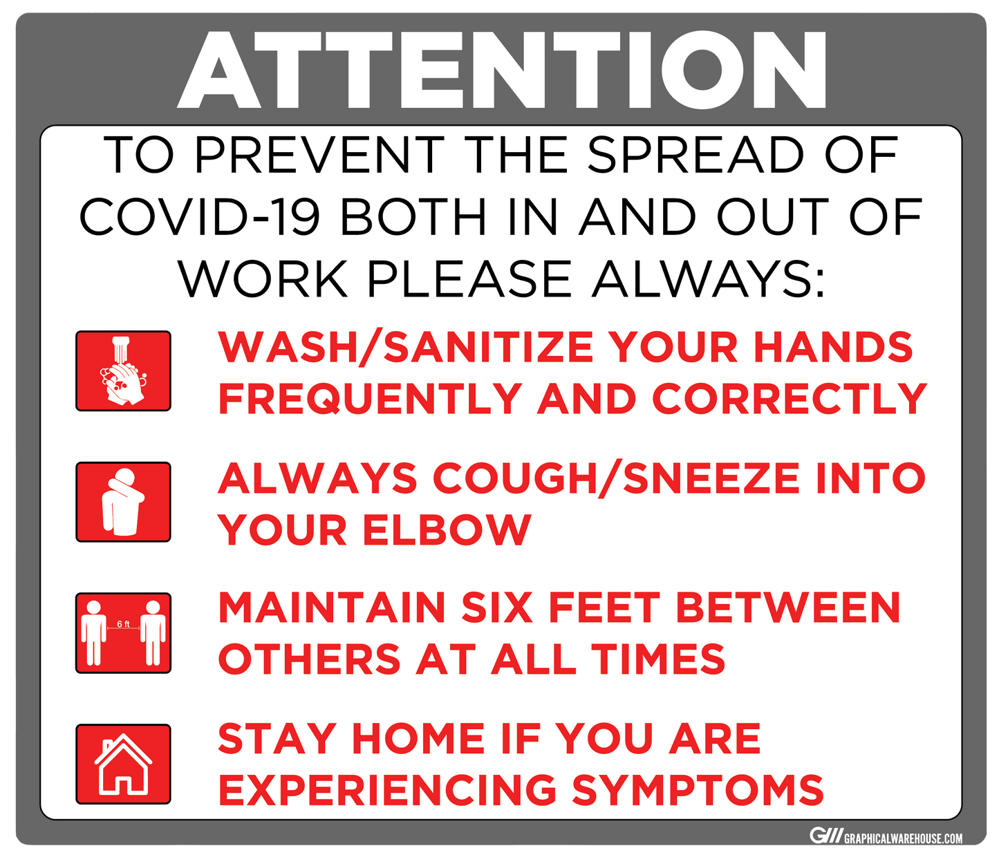 "Prevent the Spread" Adhesive Durable Vinyl Decal- Various Sizes/Colors Available