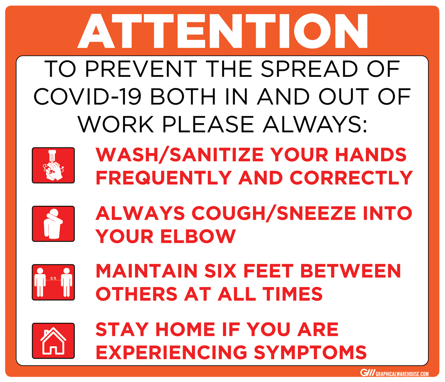 "Prevent the Spread" Adhesive Durable Vinyl Decal- Various Sizes/Colors Available