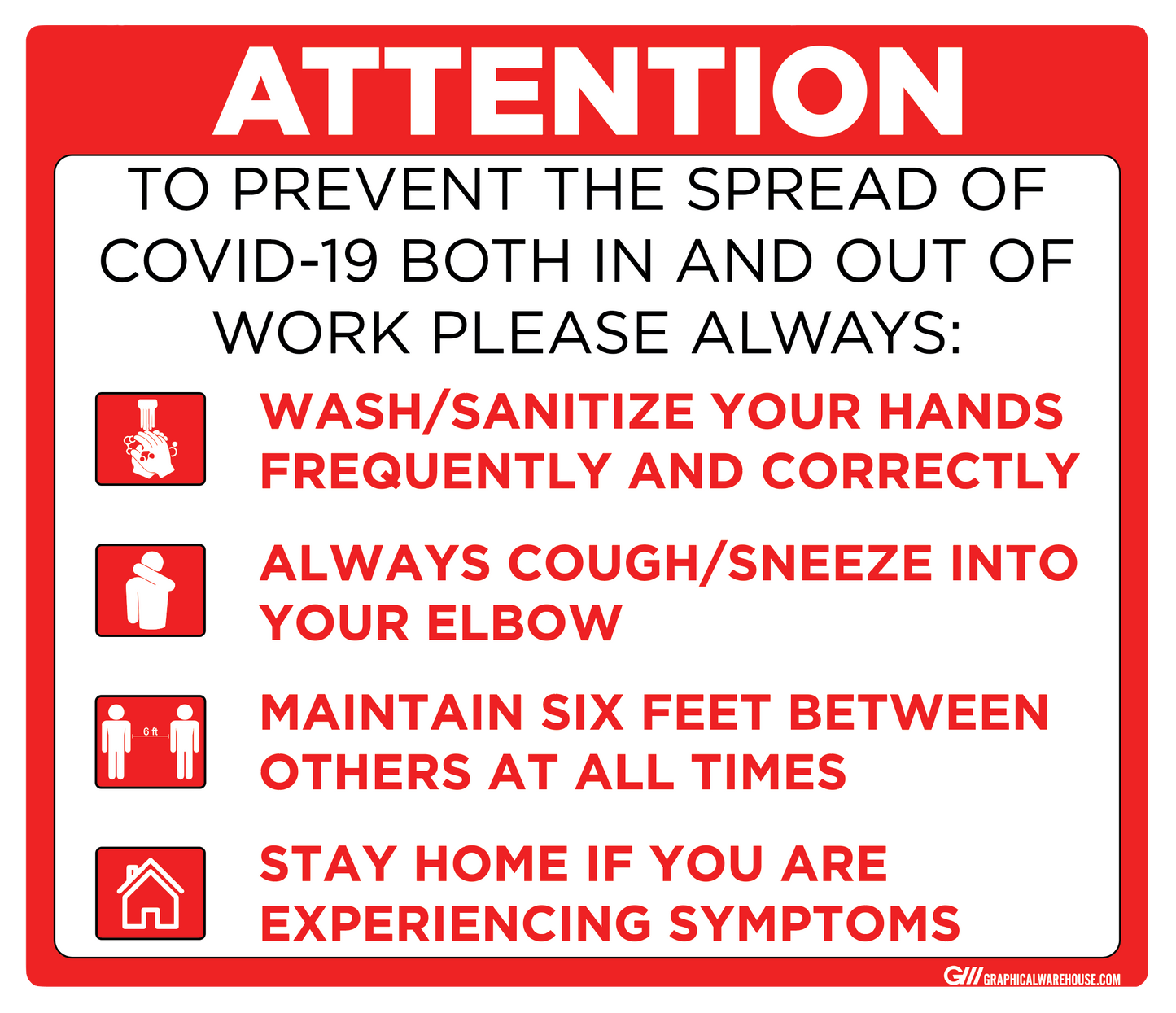 "Prevent the Spread" Adhesive Durable Vinyl Decal- Various Sizes/Colors Available