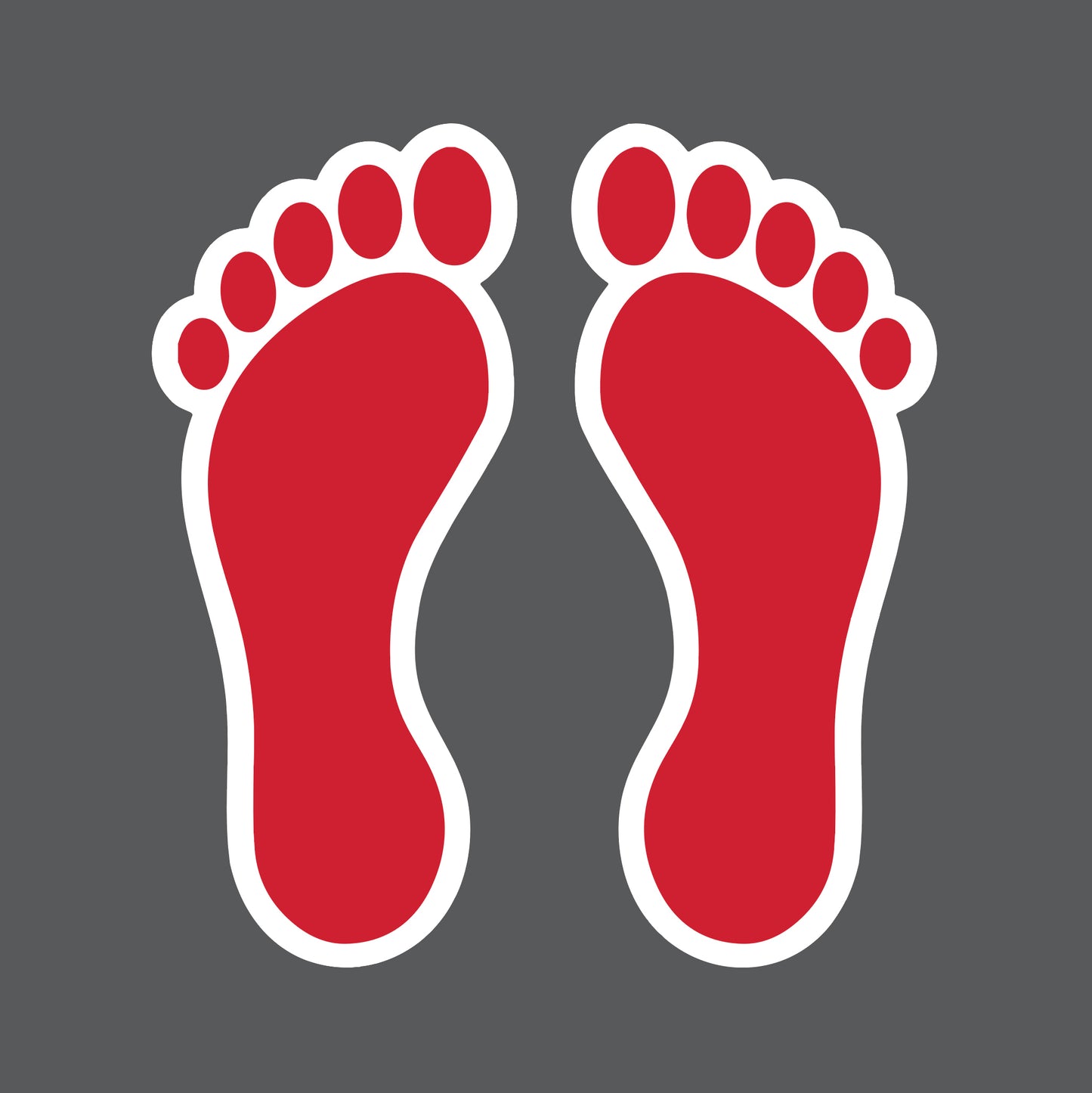 5S Bare Footprints- Durable Matte Laminated Vinyl Floor Markers- Various Sizes Available