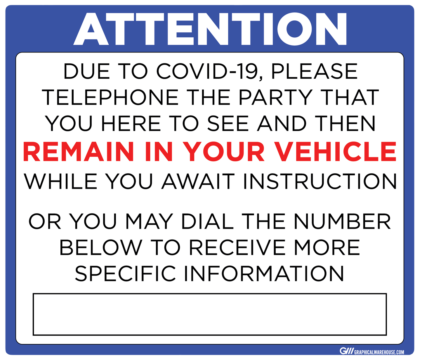 "Remain in Vehicle" Adhesive Durable Vinyl Decal- Various Sizes/Colors Available