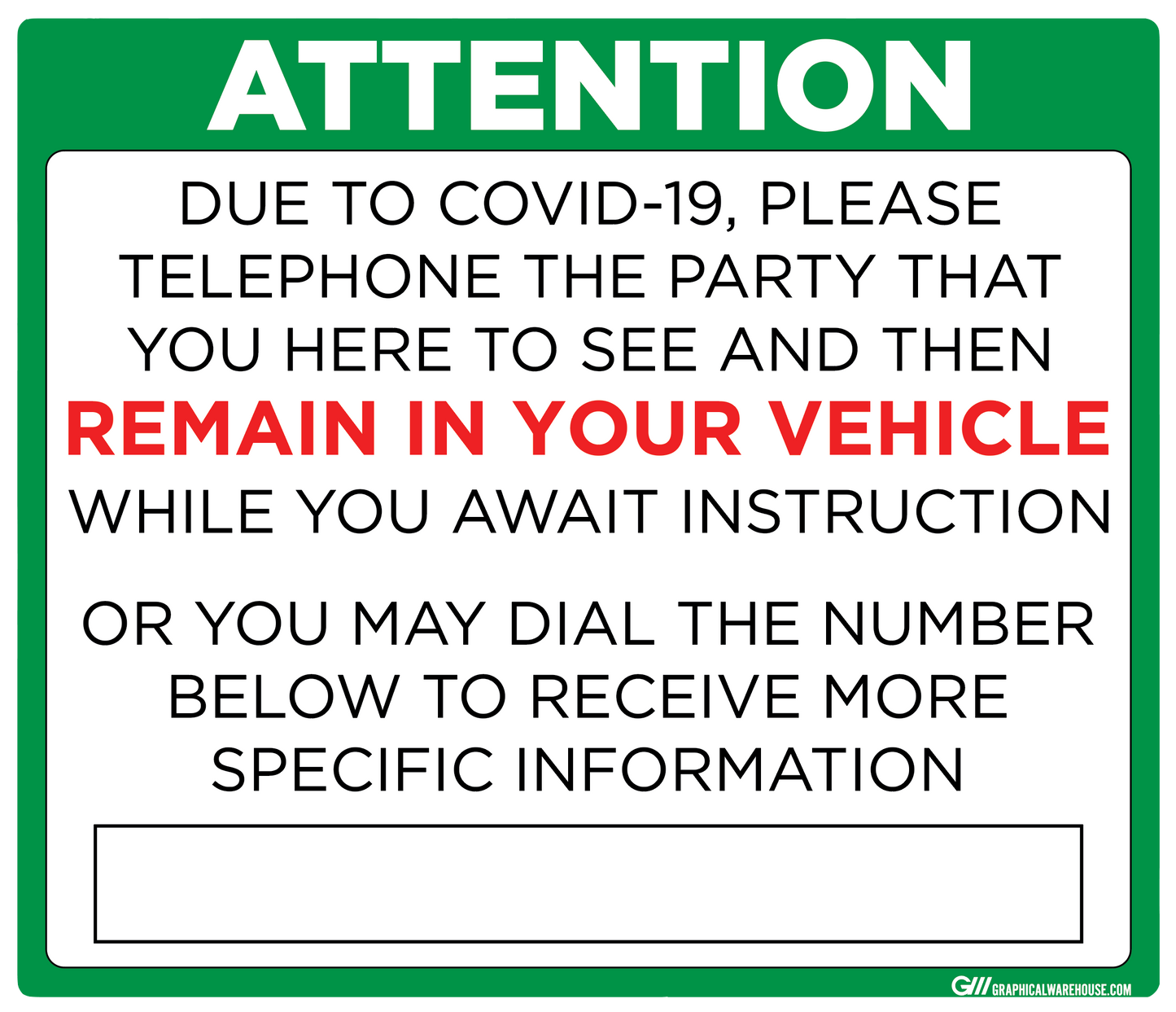 "Remain in Vehicle" Adhesive Durable Vinyl Decal- Various Sizes/Colors Available