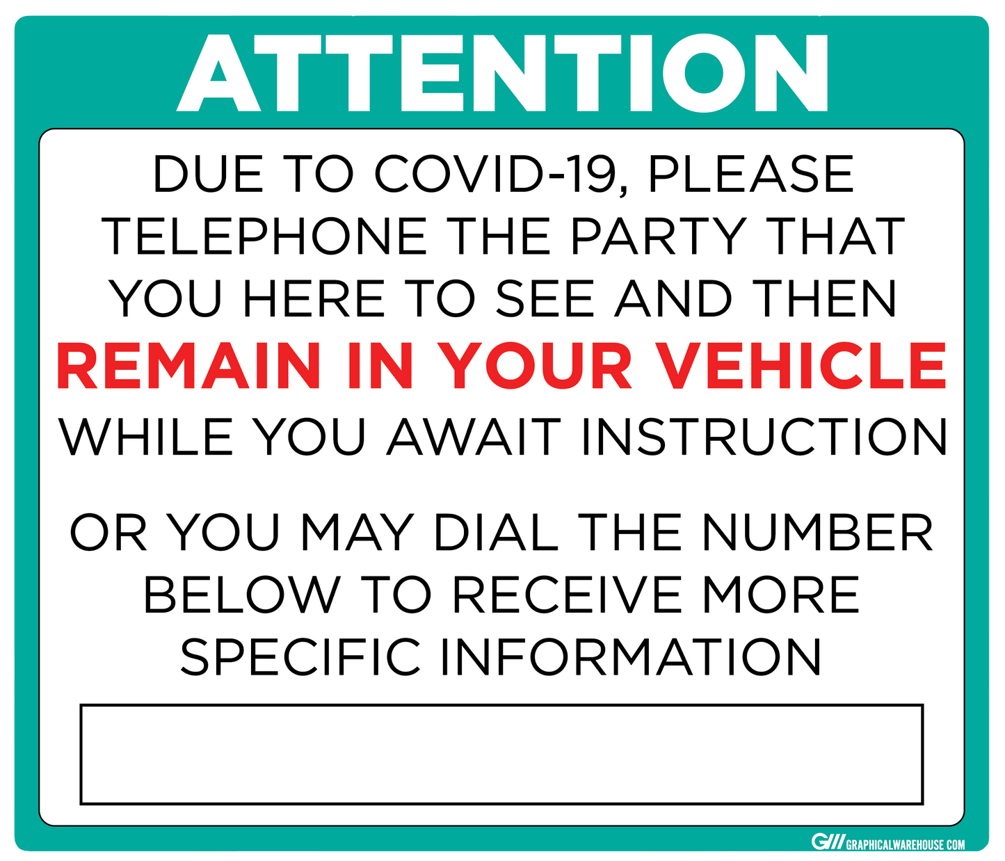 "Remain in Vehicle" Adhesive Durable Vinyl Decal- Various Sizes/Colors Available