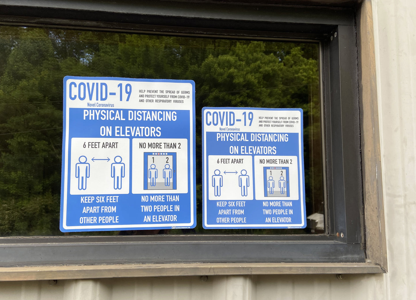 "Social Distancing On Elevators" Adhesive Durable Vinyl Decal- Various Sizes/Colors Available