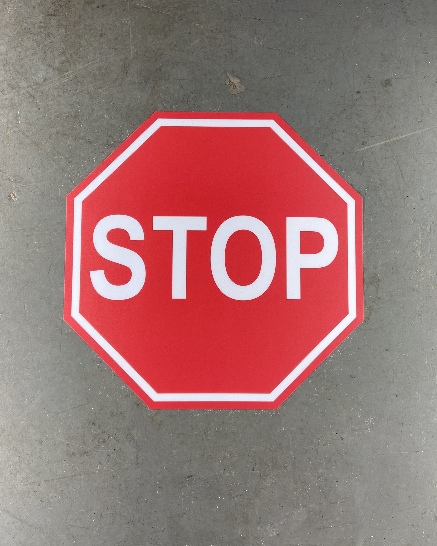 Stop Sign- Durable Matte Laminated Vinyl Floor Sign- Various Sizes Available