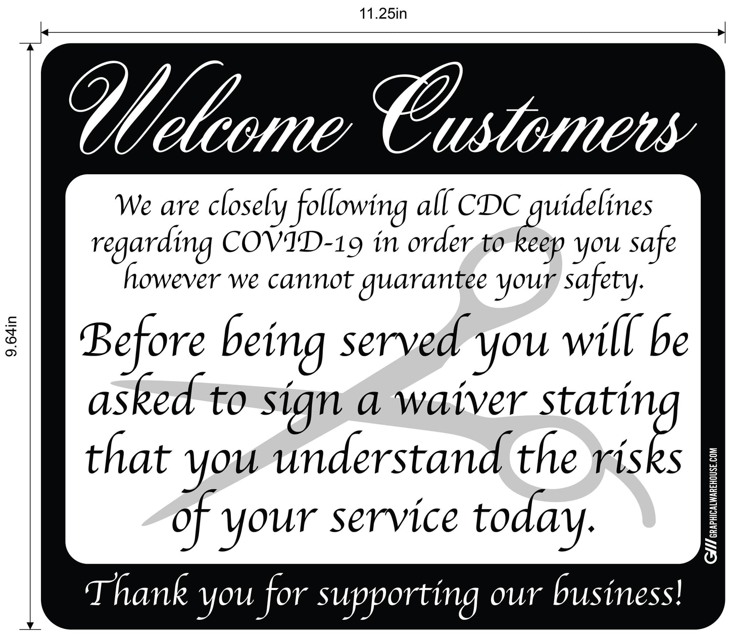 Hair Salon "Sign a Waiver" Adhesive Durable Vinyl Decal- Various Sizes/Colors Available