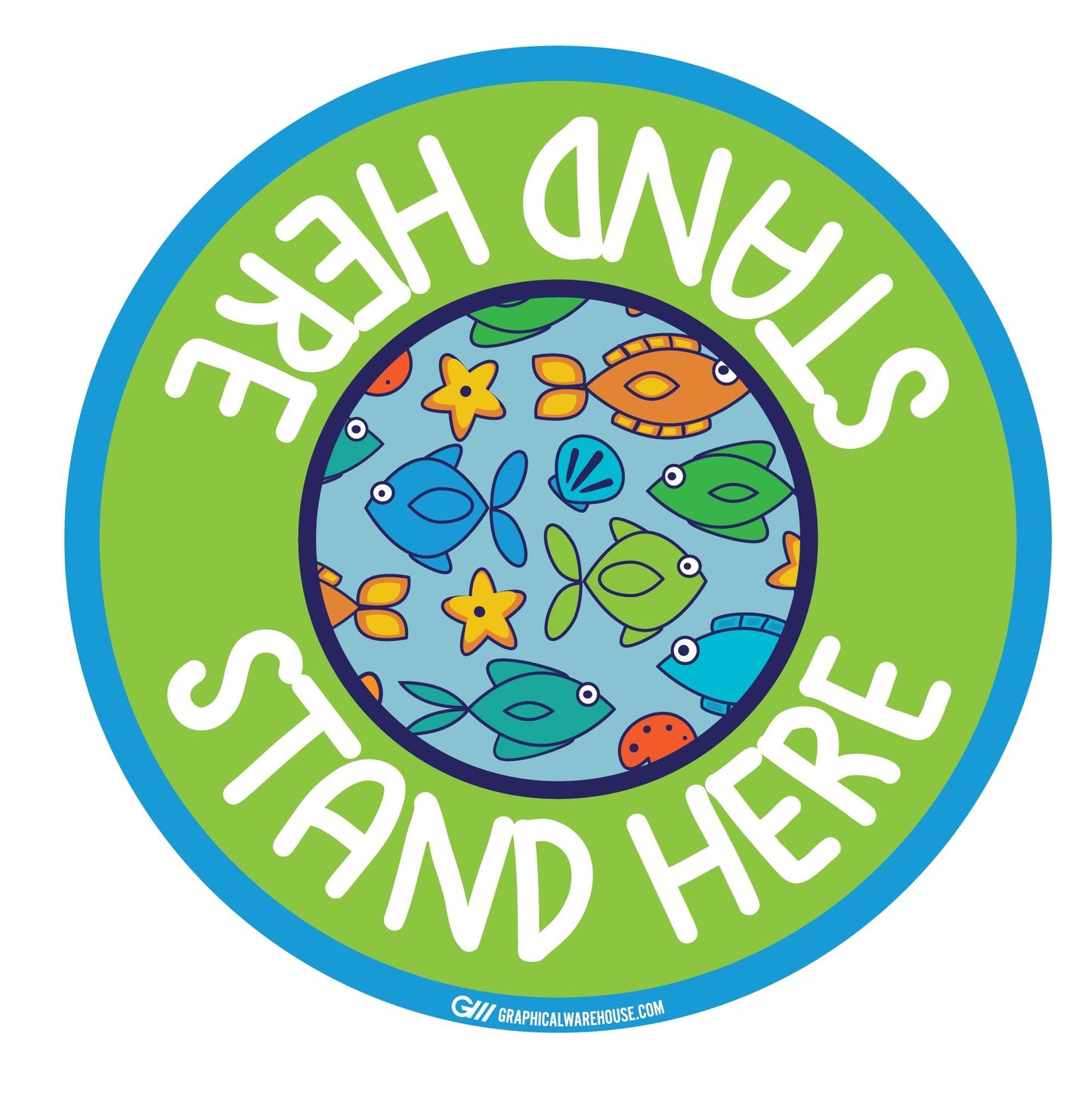 "Stand Here" Kids Social Distancing, 10 Pack- Durable Matte Laminated Vinyl Floor Sign- Various Sizes/Designs Available