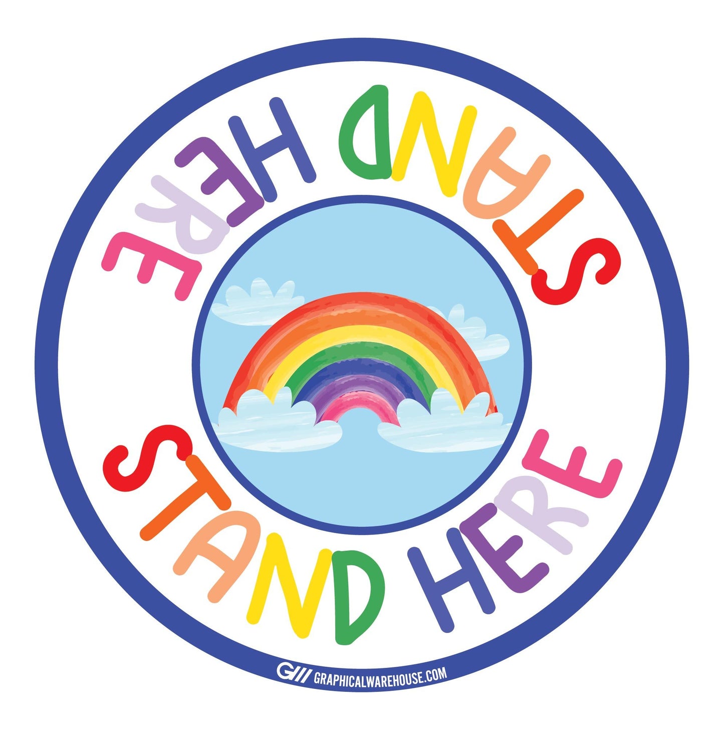 "Stand Here" Kids Social Distancing, 10 Pack- Durable Matte Laminated Vinyl Floor Sign- Various Sizes/Designs Available