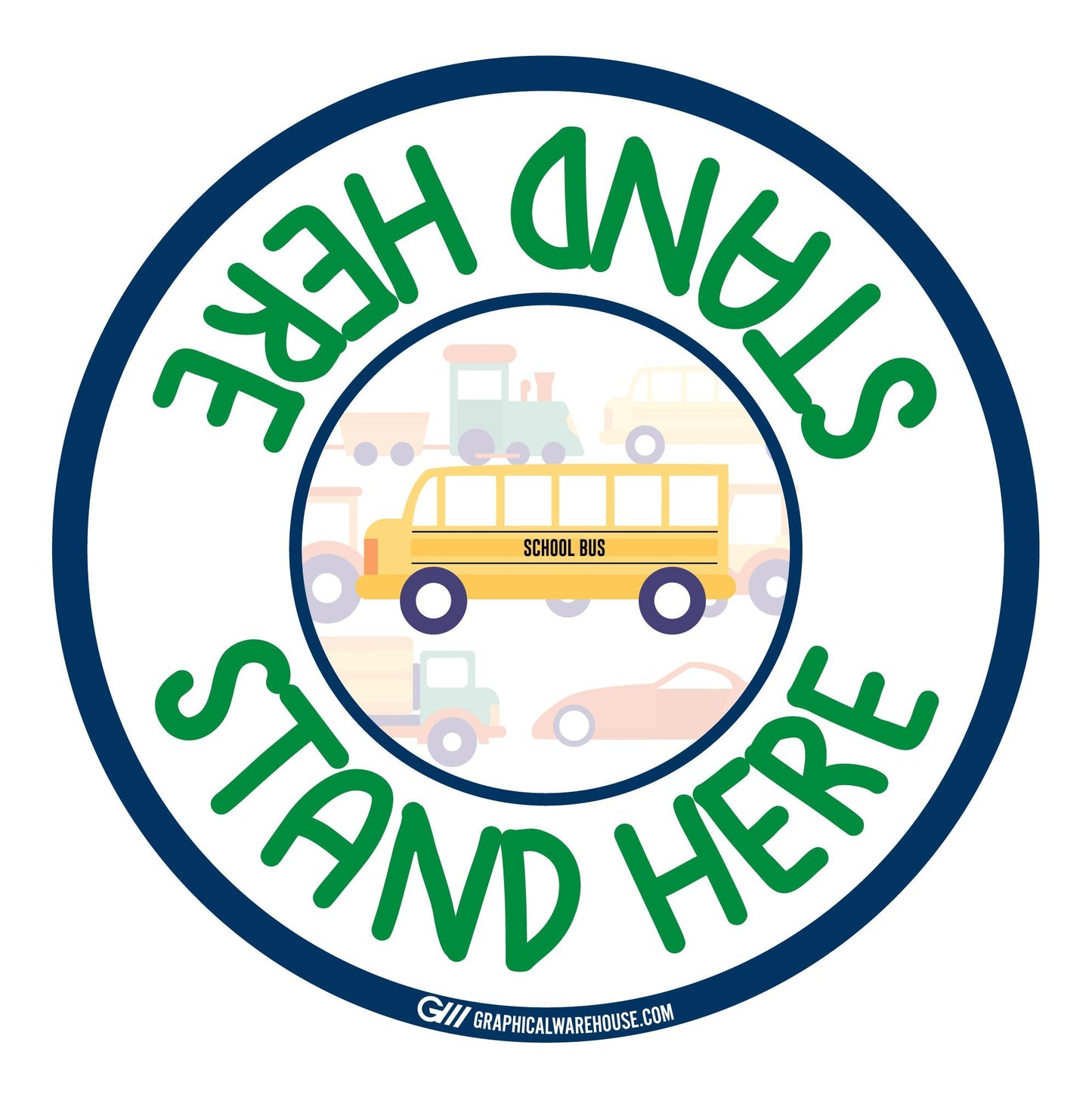 "Stand Here" Kids Social Distancing, 10 Pack- Durable Matte Laminated Vinyl Floor Sign- Various Sizes/Designs Available