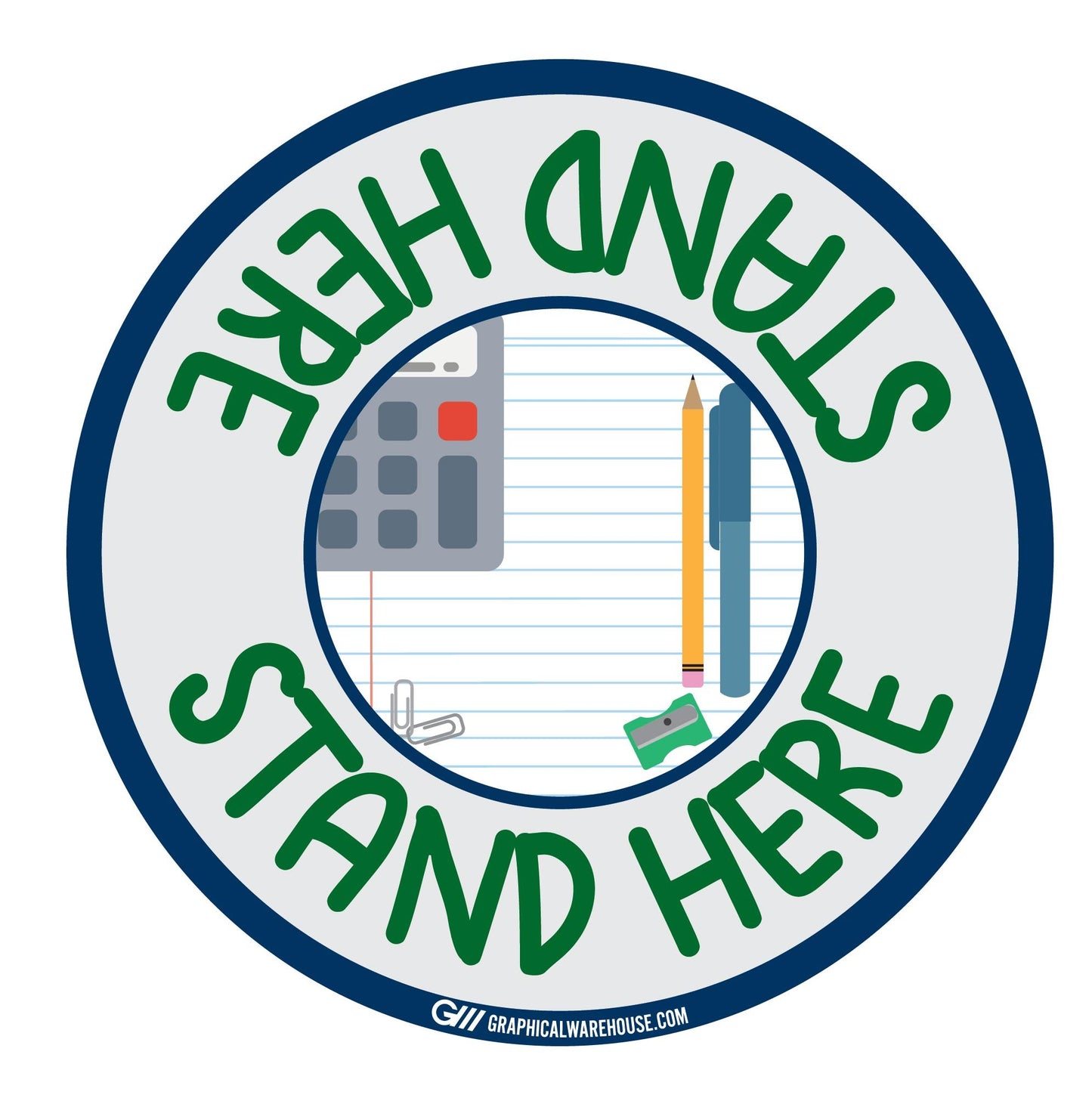 "Stand Here" Kids Social Distancing, 10 Pack- Durable Matte Laminated Vinyl Floor Sign- Various Sizes/Designs Available