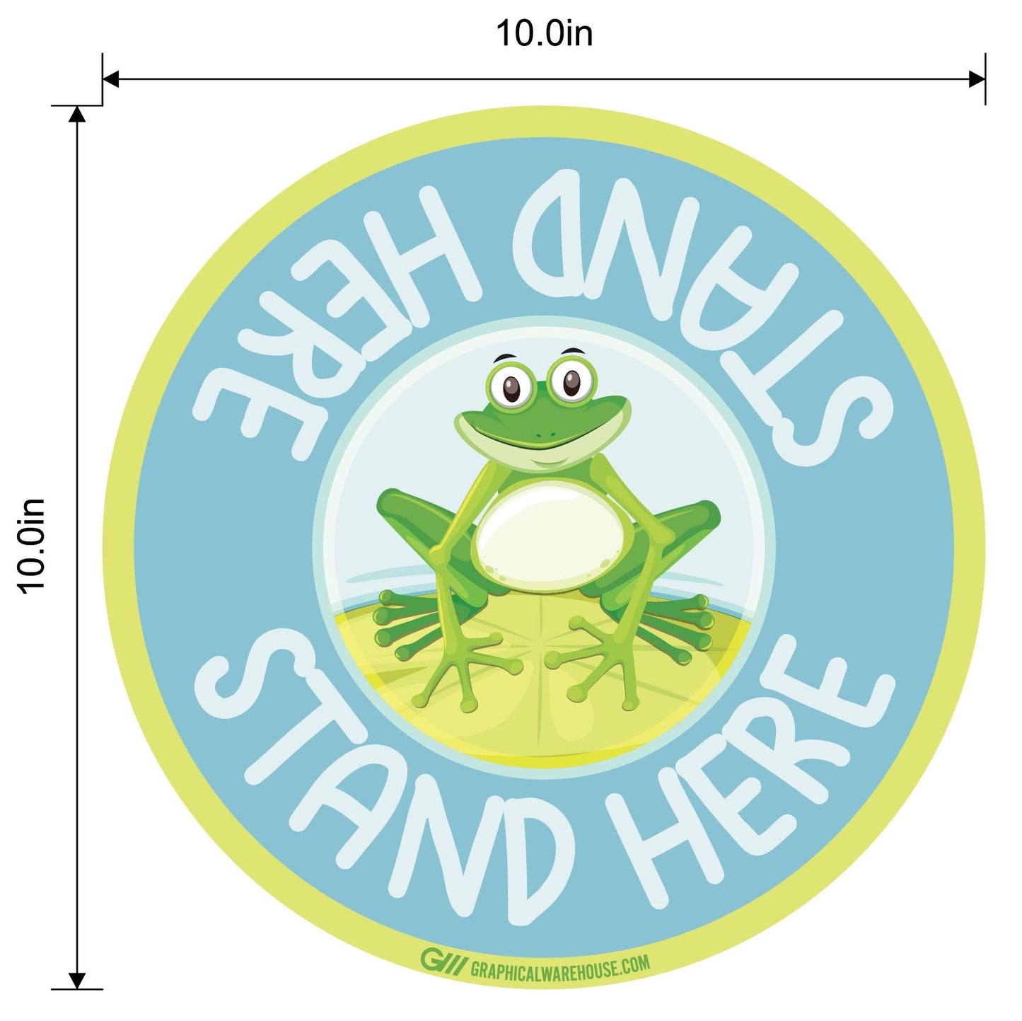 "Stand Here" Kids Social Distancing, 10 Pack- Durable Matte Laminated Vinyl Floor Sign- Various Sizes/Designs Available