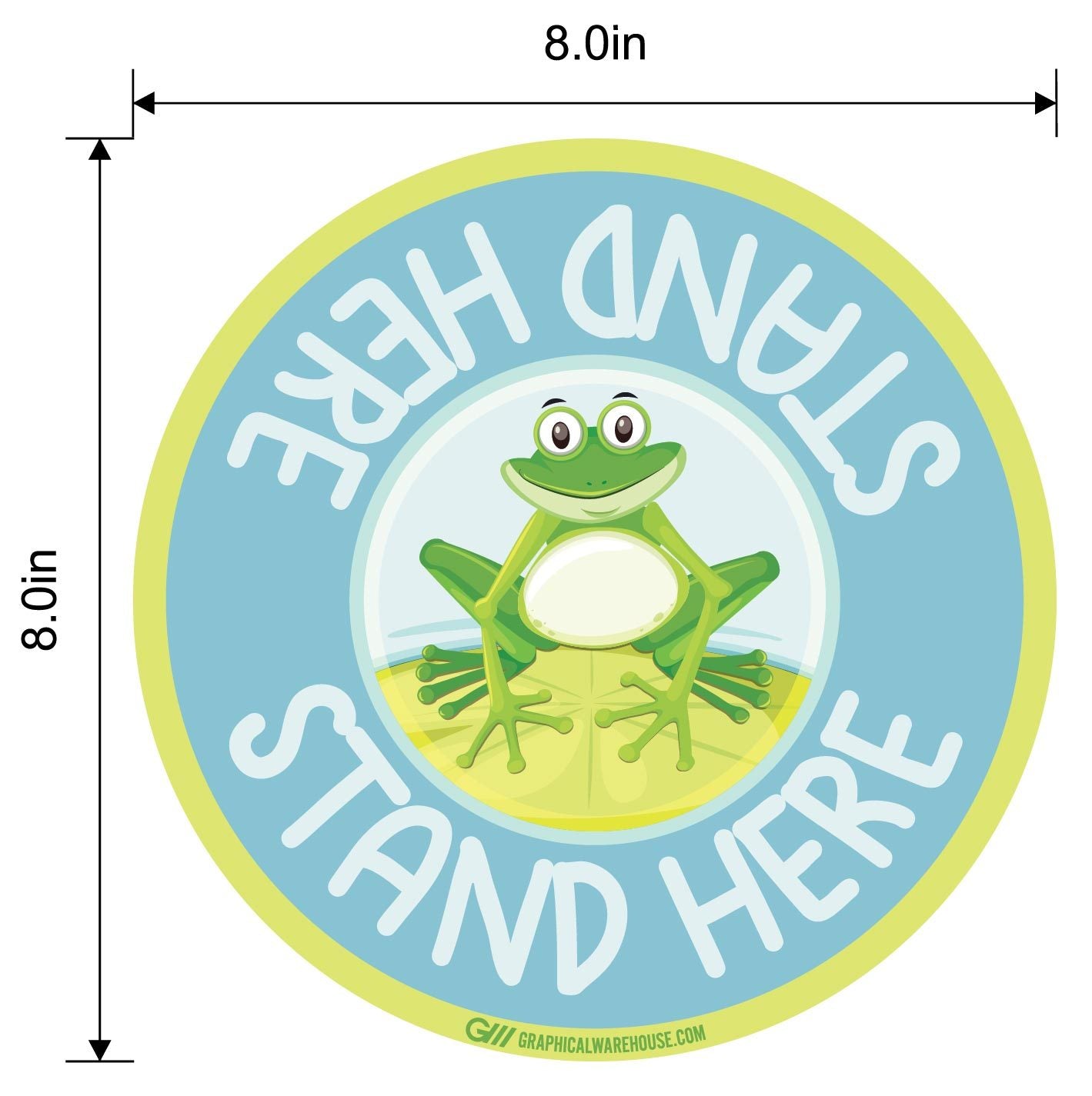 "Stand Here" Kids Social Distancing, 10 Pack- Durable Matte Laminated Vinyl Floor Sign- Various Sizes/Designs Available