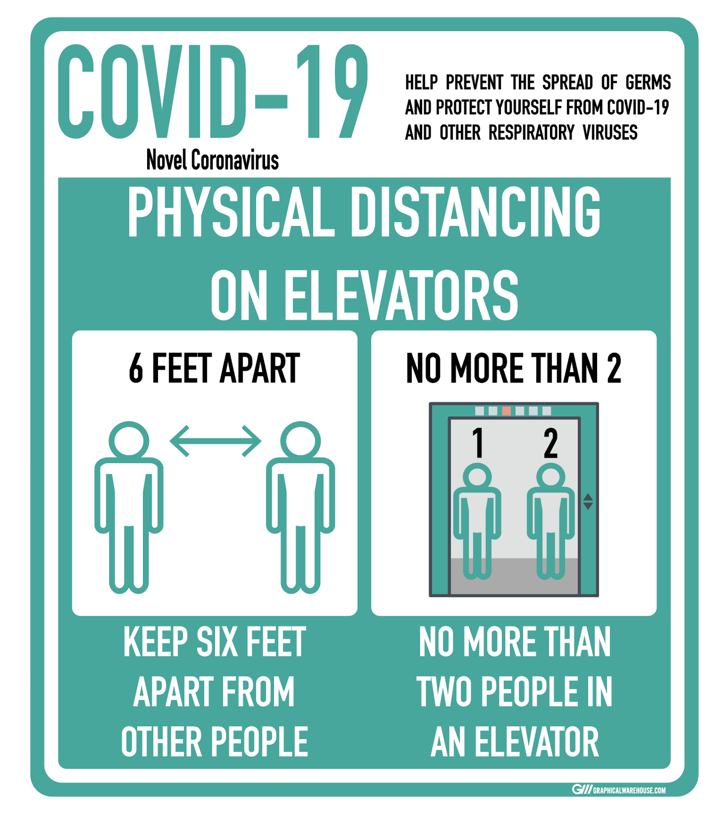 "Social Distancing On Elevators" Adhesive Durable Vinyl Decal- Various Sizes/Colors Available