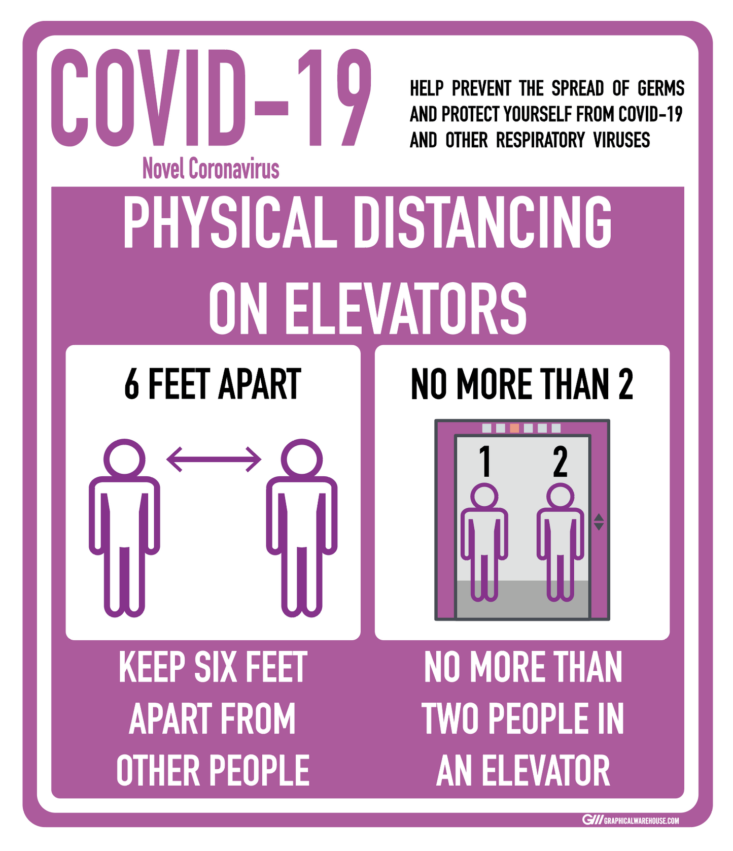 "Social Distancing On Elevators" Adhesive Durable Vinyl Decal- Various Sizes/Colors Available